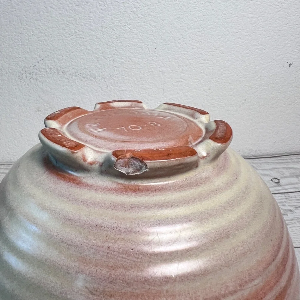 Vintage Frankoma Pottery‎ Beehive Vase 70-B Prairie Green Ribbed Medium 6